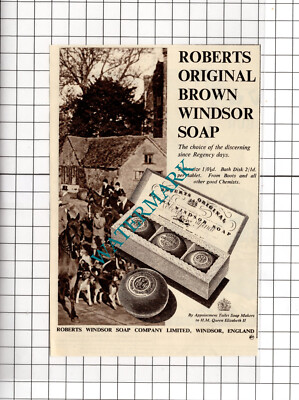 Roberts Windsor Soap Company Brown Winsdor Soap ADVERT - 1956 Steckling
