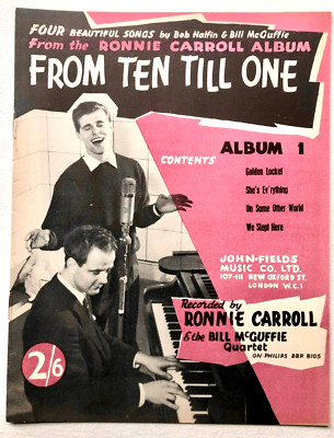 FROM TEN TILL ONE - 1950s UK Sheet Music Song Book - Bill McGuffie