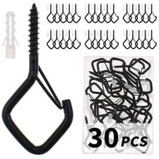 30 Pcs Screw-In Hooks with Buckle for Hanging Outdoor String Lights Plants