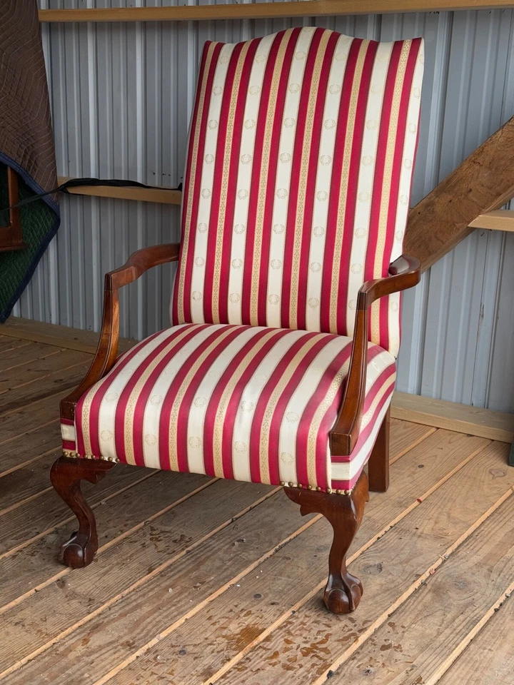 старинный Chippendale красное дерево орех легкий стул у камина мяч коготь - Изображение 2 из 4