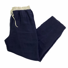 Vintage Platinum By Dorothy Schoelen Women's 14 Navy Blue  Cream Hi Rise Pants