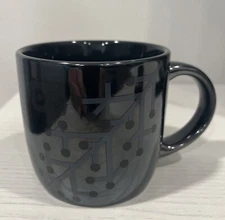 Dunkin Donuts Ceramic Winter Coffee Mug Dk Gray Pearlescent Snowflake 2014 NEW!