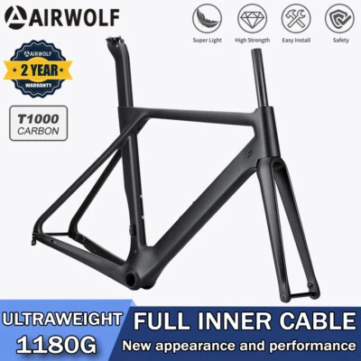 AIRWOLF T1000 Full Carbon Ultralight Road Bike Frame Disc Brake Racing Bicycle
