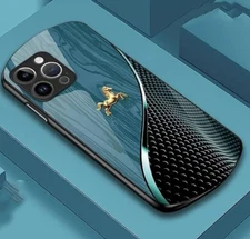 Personalized Horse Wood Grain Glass Case,Anti-Scratch Shockproof Case for iPhone