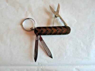 Camillus New York USA Multi Tool Folding Knife & File & Scissors, Wood Handle