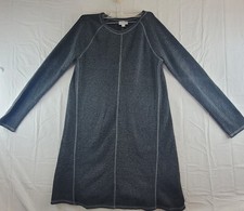 J Jill Sweater Dress Small Long Sleeve Knit Pullover Gray Size Small 36" Long