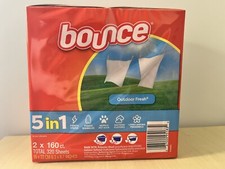 Bounce Fabric Softener Dryer Sheet Outdoor Fresh, 2 x 160 ct Total 320 Sheets