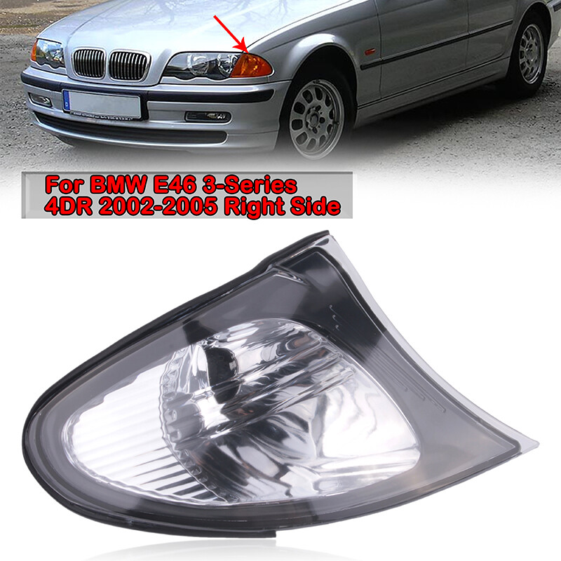 GANCEI Side Indicator Turn Signal Light For BMW 3 Series E46 (2000-2005), 5 Series E60/E61 (2003-2010), X3 E83 (2004-2010) - Gray, Pair, No Bulbs Included