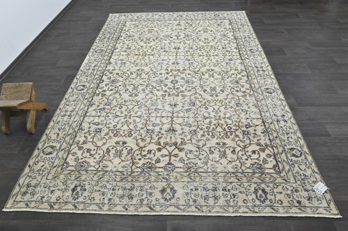 Oushak Turkish Vintage Rug 6x10 Kilim Rug Anatolian Handmade Boho Decor BEIGE