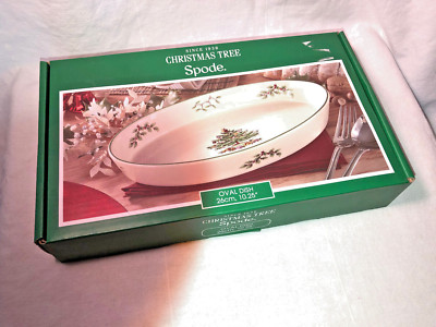 Spode Christmas Tree Oval Bowl 10.25 Inch Mint In Box