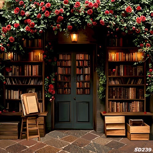 10'x10' CP Bookstore Doorway Scenic Microfiber Fabric background