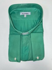 Men's GREEN Preacher Tab Collar Clergy Clerical Minister Priest Cuff Shirt