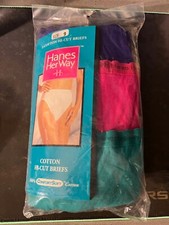 Vintage 1992 HANES Her Way Panties Hi-Cut Briefs 3 Pack Size 9 New