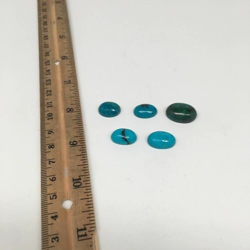 40.5 cts, 5pcs, Natural Oval Flat Bottom Chrysocolla Cabochons @Mexico,Lot30 - Picture 8 of 8