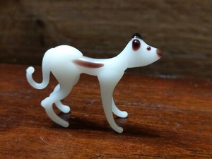 Italian Greyhound DOG Blown ART GLASS figurine miniature lampwork Dollhouse Pup