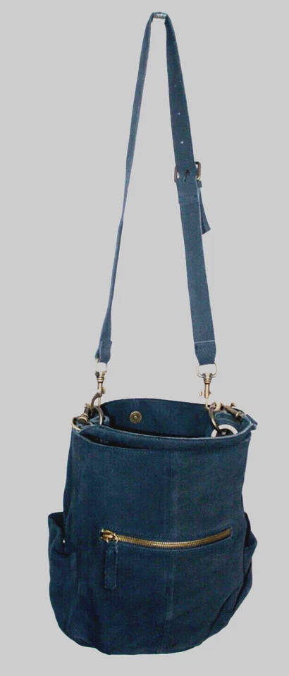 Liebeskind Berlin Navy Blue Suede Leather Black Calf Hair Accent Shoulder Bag - Image 2 of 4