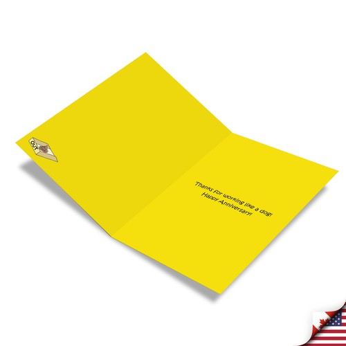1 Funny Anniversary Card with Envelope - Working Dog C4860ANG-WA - Picture 2 of 6