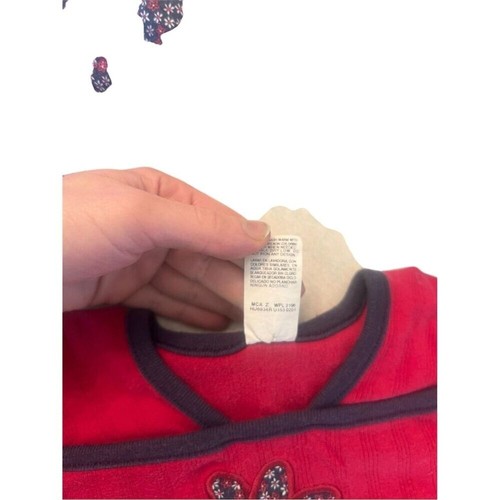 Vintage 90s Healthtex Girls' 2-Piece Red Flower Top & Floral Leggings Set Size 4 - Picture 8 of 9