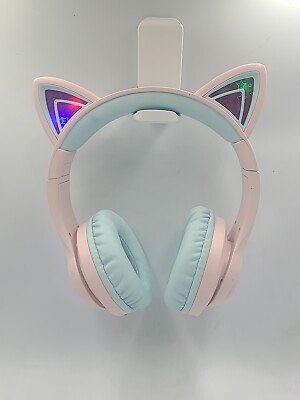 iClever BTH13 Cat Ear LED Light Up Bluetooth Headphones with Volume Limited 