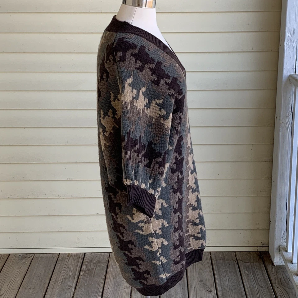 Vestido Suéter Moda International Mezcla Lana S Pata de Gallo Camuflaje Victorias Secret Foto 2 de 4