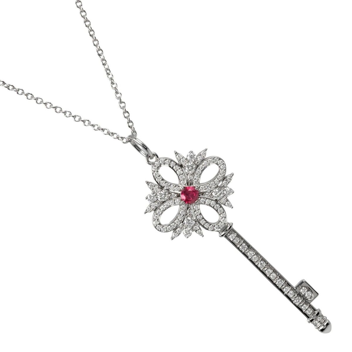 Tiffany & Co. Victoria Key Medium Ruby Diamond Pendant Tiffany & Co. Victoria Key Medium Ruby Diamond Pendant
