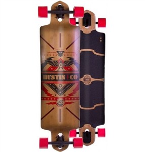 Bustin-IBach-Bamboo-Skateboard-Longboard-Complete-Black-Red-38-5