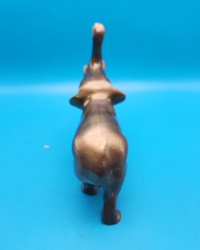 Vtg Solid Brass Elephant Figure 4" Trunk Up - Picture 3 of 9