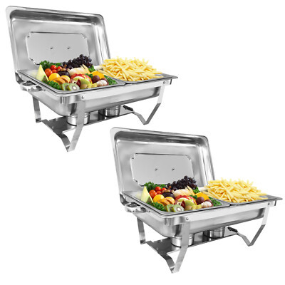 2 Packs 8 QT Chafing Dish Buffet Set  with 1/2 Size Pan for Catering