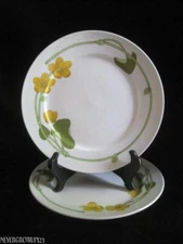 (2) FIGGJO NORWAY BEKKEBLOM~9.5" LUNCHEON PLATES~YELLOW FLOWER~EXC
