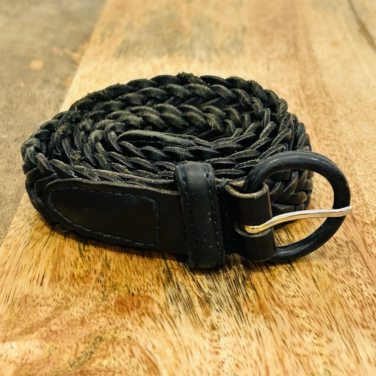 Cinturón Elástico Trenzado Dockers Para Hombre - 35 Mm, Hebilla Metálica, Diseño Con Lazo De Cuero
