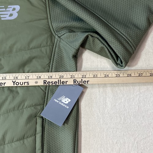 New Balance Hybrid Jacke Fleece Puffer Herren Gr. M Full Zip Cottagecore Grün - Bild 8 von 16
