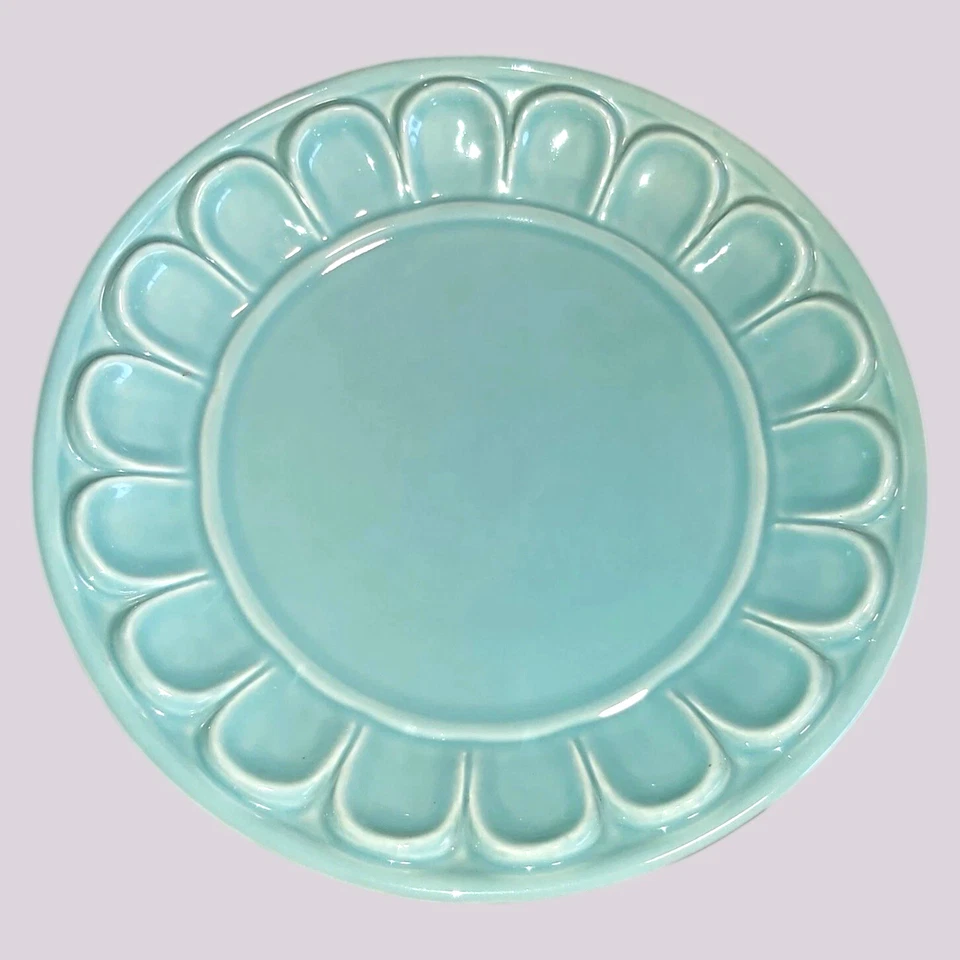 Frutero vintage de cerámica turquesa con patas de Destino SA Portugal Foto 2 de 4