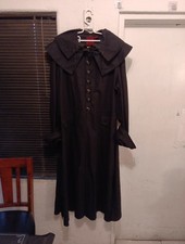 museum replica Black Gothic French Highway Man Overcoat L/XL
