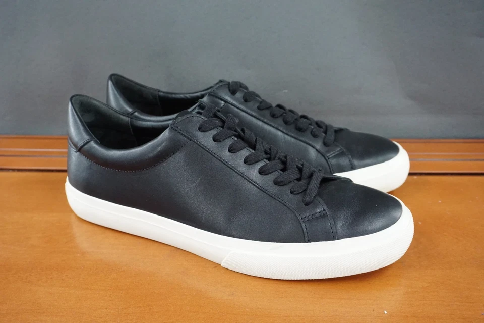 Tênis Vince Fulton Masculino 10 EUA Couro Preto Top Baixo com Cadarço Casual Wear - Imagem 3 de 4