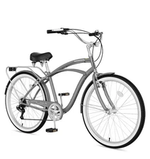 Adults Beach Cruiser Bike, 26 inch Commuter Bicycle 7-Speed City Bikes