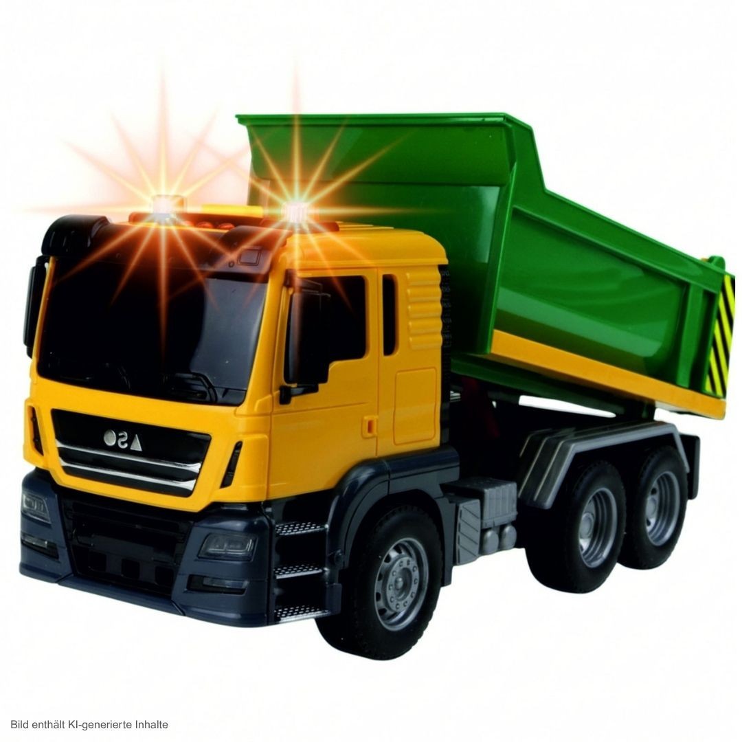 XL Kipper LKW Baustelle mit Licht & Sound 25cm Muldenkipper Kipplaster