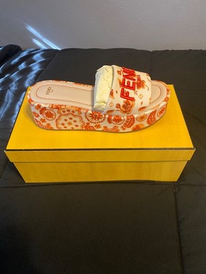 Fendi Women's Sunshine Logo Platform Slides UNUSED, WITH BOX! | SIZE: EU W 39