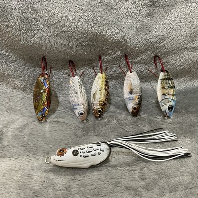 AquaDream kit Weedless Spoon Slow Sinking willow / 1x white hollow body frog NEW