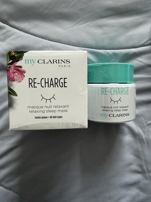 my CLARINS RE-CHARGE Relaxing Sleep Mask Coconut Water Vegan 50ml 1.7oz