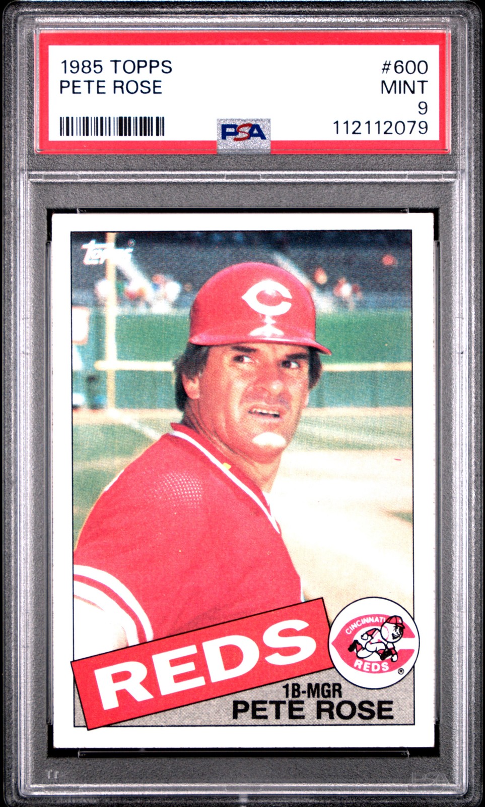 1985 TOPPS #600 PETE ROSE PSA 9