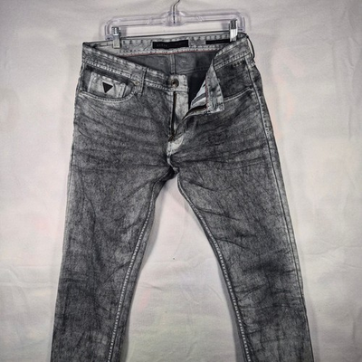 #ad GUESS Los Angeles Slim Taper Acid Wash Jeans with Ankle Zippers $45.00