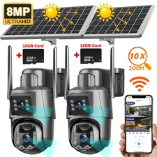 Solar Battery Wireless WiFi Outdoor Pan/Tilt Home Security Camera with 32G Card