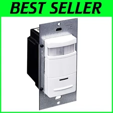 Passive Infrared Wall Switch - Ambient Light Override, White