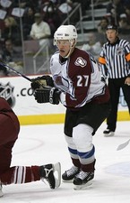 Ossi Vaananen Colorado Avalnche skates at the game v the Pho- Ice Hockey Photo