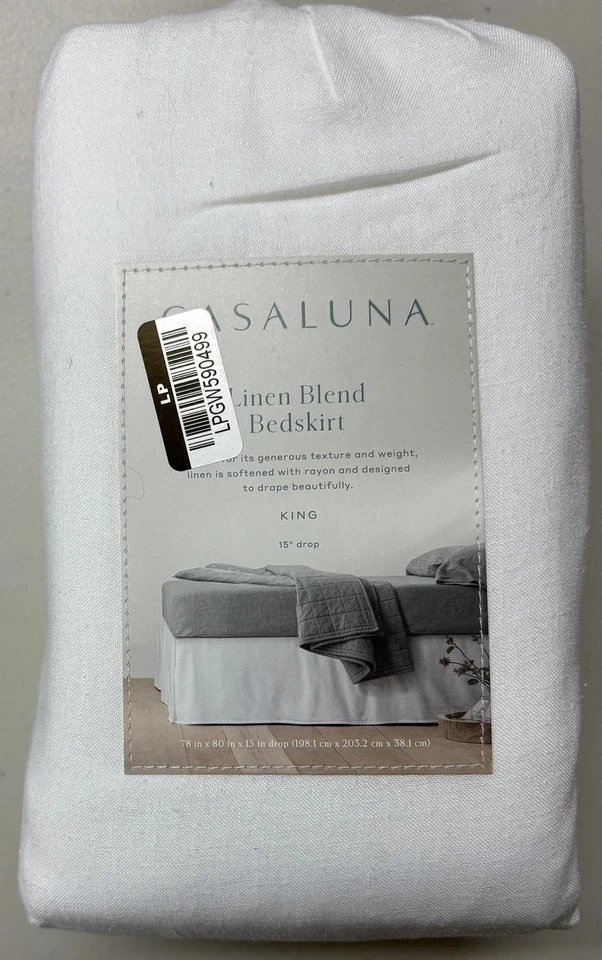 Falda de cama Casaluna King mezcla de lino, nueva Foto 2 de 4