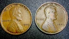 1909 VDB VF+ & 1909 P VF Lincoln Wheat Cents Set Of 2 Coins, First Year. #2