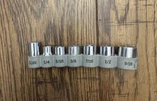 7 pc 1/4" S.A.E. Socket Set with Holder 6 pt