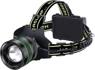 2000LM Rechargeable LED Headlamp with Zoomable Focus and 5 Lighting Modes, IP67