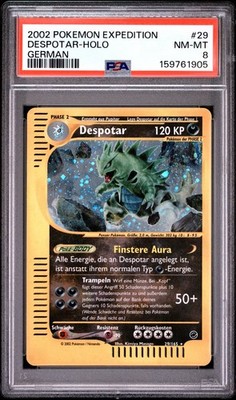2002 POKEMON | DESPOTAR (Tyranitar) HOLO 66/165 | DE | EXPEDITION | PSA 8 NM-MT
