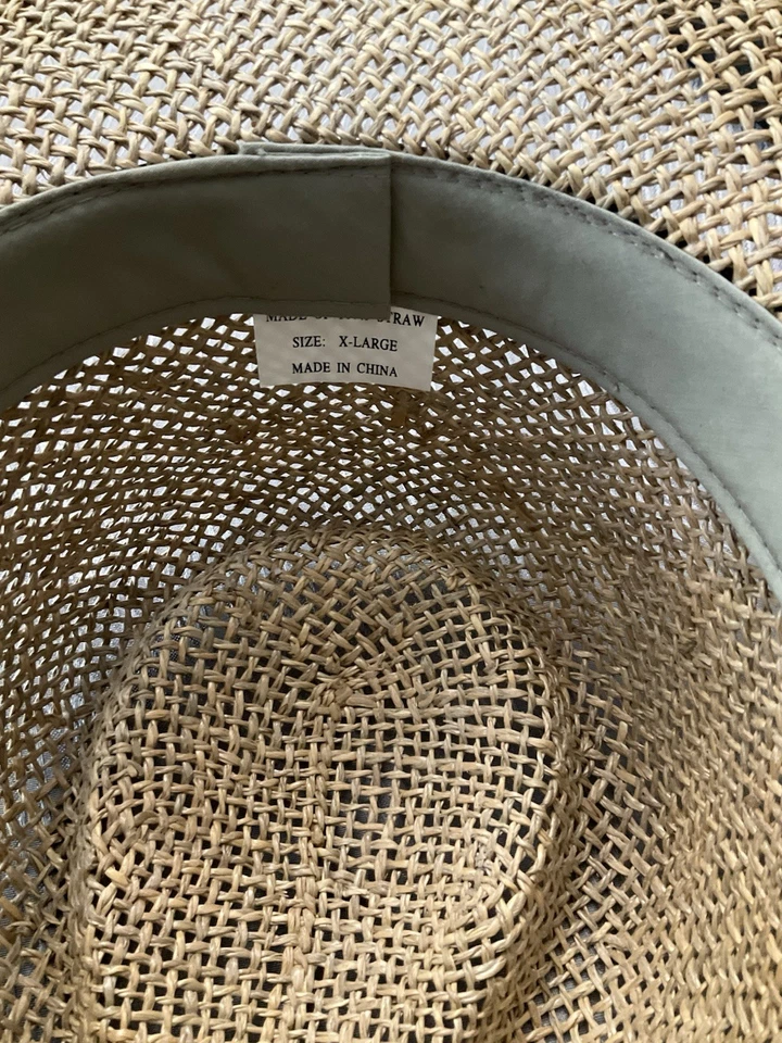 Gorra vaquera de paja para adulto con borde y ribete de cuero Foto 4 de 4